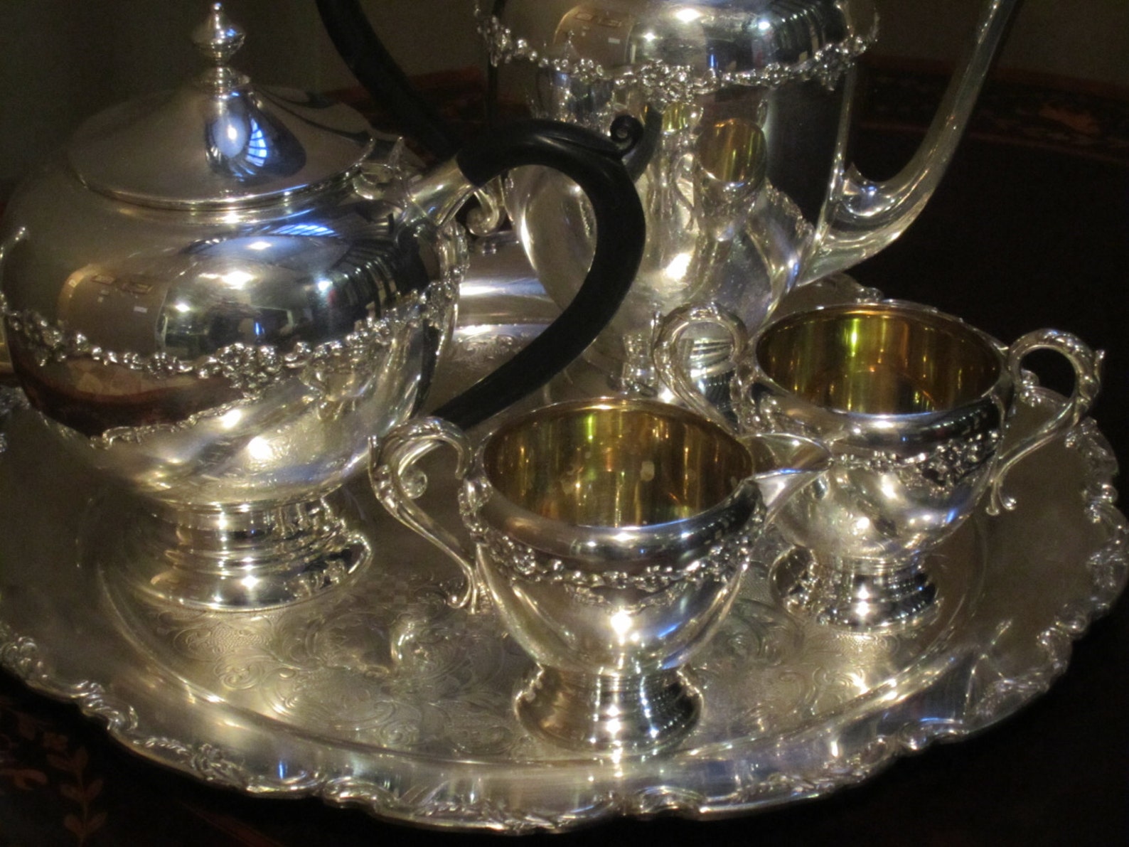 Primrose plate E.P. Copper B.M.Mounts Silverplated tea Etsy