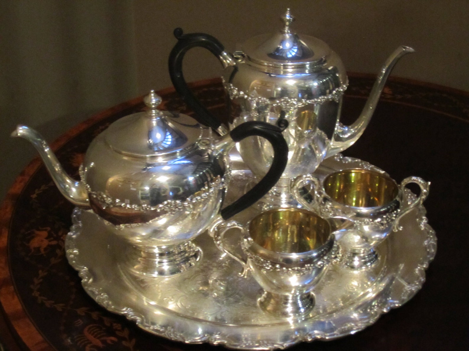 Primrose plate E.P. Copper B.M.Mounts Silverplated tea Etsy