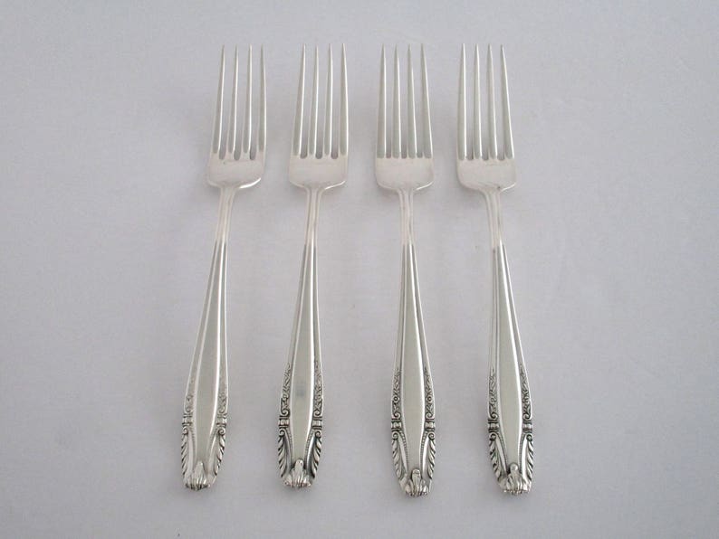 Set Of 4 Wallace Sterling Silver Stradivari Forks Vintage Flatware