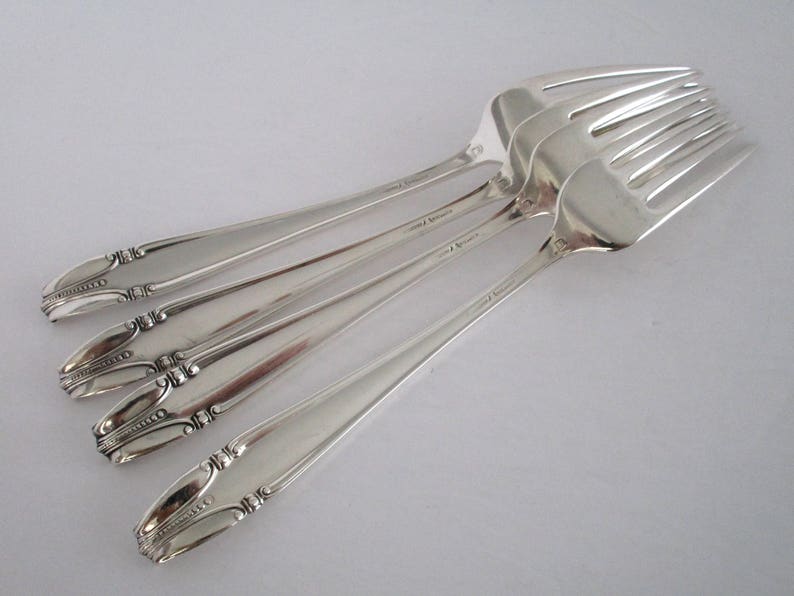 Set Of 4 Wallace Sterling Silver Stradivari Forks Vintage Flatware