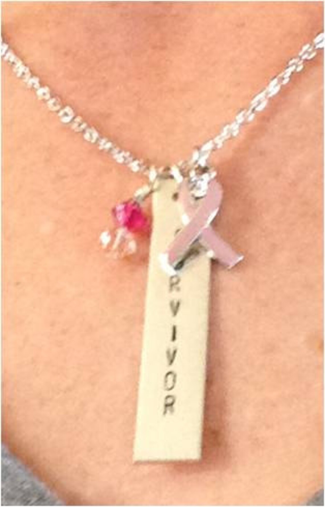 Survivor Breast Cancer Necklace Etsy