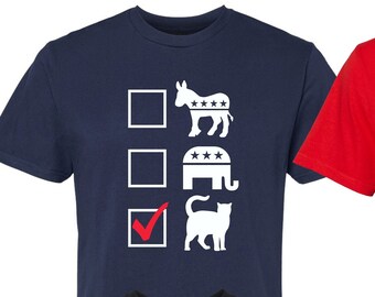 New "Vote for Cats" T-Shirt | Available in Sizes S-4XL | Available in 4 Colors | 6.0 oz, 100% Cotton
