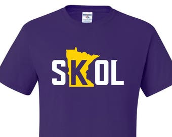 New "SKOL" T-Shirt or Hoodie | Sizes S-4XL | Available in 3 Styles | 6.0 oz, 100% Cotton