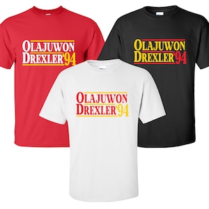 New "Olajuwon Drexler '94" T-Shirt | Available in Sizes S-4XL | Available in 3 Colors | 6.0 oz, 100% Cotton