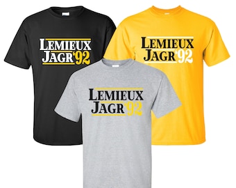 New "Lemieux Jagr '92" T-Shirt | Available in Sizes S-4XL | Available in 3 Colors | 6.0 oz, 100% Cotton