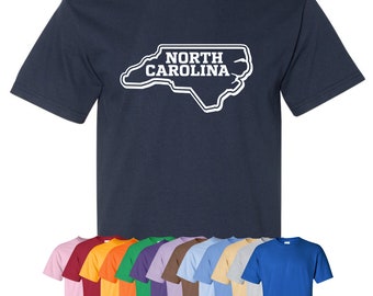 New "North Carolina" T-Shirt or Hoodie | Sizes S-4XL | Available in 3 Styles | 6.0 oz, 100% Cotton