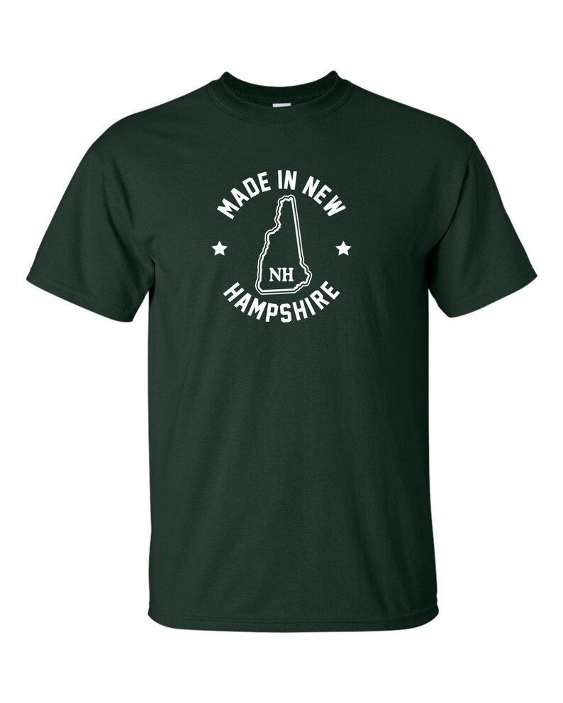 New Made In New Hampshire T-Shirt Choose From Over 30 Shirt Colors & 15 Print Colors Available in Sizes S-4XL 6.0 oz, 100% Cotton image 1
