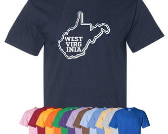 New "West Virginia" T-Shirt or Hoodie | Sizes S-4XL | Available in 3 Styles | 6.0 oz, 100% Cotton