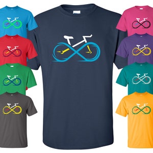 New "Ride Forever" Bicycle T-Shirt | Available in Sizes S-4XL | Available in 10 Colors | 6.0 oz, 100% Cotton