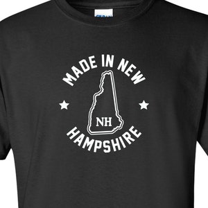 New Made In New Hampshire T-Shirt Choose From Over 30 Shirt Colors & 15 Print Colors Available in Sizes S-4XL 6.0 oz, 100% Cotton image 3