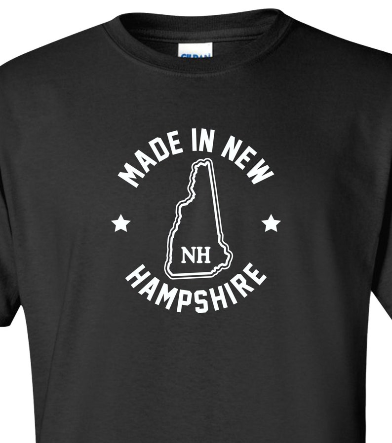 New Made In New Hampshire T-Shirt Choose From Over 30 Shirt Colors & 15 Print Colors Available in Sizes S-4XL 6.0 oz, 100% Cotton image 3