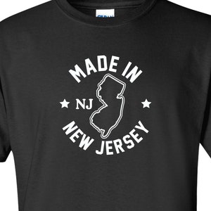 New Made In New Jersey T-Shirt Choose From Over 30 Shirt Colors & 15 Print Colors Available in Sizes S-4XL 6.0 oz, 100% Cotton image 3
