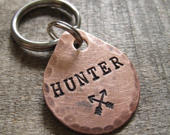 Hand Stamped Pet ID Tag - Personalized Pet/Dog Tag - Dog Collar Tag - Engraved Dog Tag - Handsatmped Pet Tag - Copper  Dog Tag
