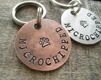 Companion Microchip Tag - Personalized Pet Tag - Dog Collar Tag - Microchipped Pet Tag - Pet Tag - Paw Dog Tag