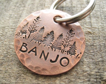 Hand Stamped Pet ID Tag - Personalized Pet/Dog Tag - Dog Collar Tag - Engraved Dog Tag - Handsatmped Pet Tag - Copper  Dog Tag