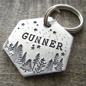 Metal Dog Tag, Hexagon dog tag, Custom Dog ID Tag, Stamped Dog Tag, Dog Tag