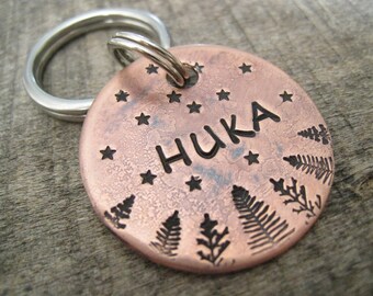 Hand Stamped Pet ID Tag - Personalized Pet/Dog Tag - Dog Collar Tag - Engraved Dog Tag - Handsatmped Pet Tag - Copper  Dog Tag