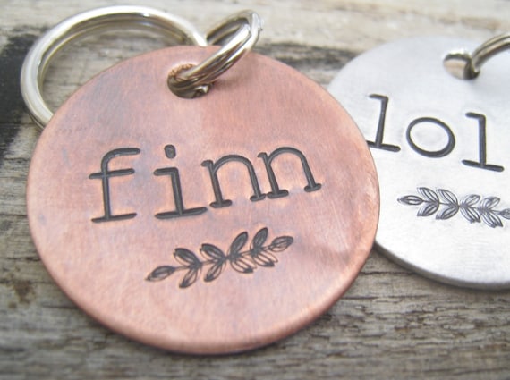 copper dog id tag