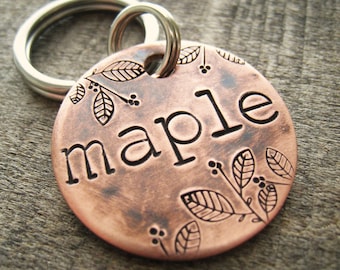 Hand Stamped Pet ID Tag - Personalized Pet/Dog Tag - Dog Collar Tag - Engraved Dog Tag - Handsatmped Pet Tag - Copper  Dog Tag