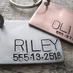 Custom Pet ID Tag - Personalized Pet/Dog Tag - Dog Collar Tag - Engraved Dog Tag - Handstamped Pet Tag - Copper  Dog Tag