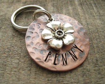 Pet ID Tags - Flower Dog Tag - Customized Pet Tag - Dog Tag for Dogs - Engraved Dog Tag - Personalized Pet Tag - Dog Tag - Pet Tag