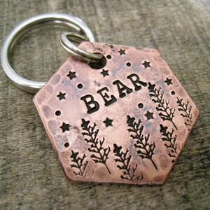 Hand Stamped Pet ID Tag - Personalized Pet/Dog Tag - Dog Collar Tag - Engraved Dog Tag - Handsatmped Pet Tag - Copper  Dog Tag