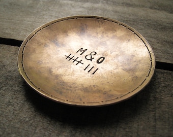 Men's Bronze Anniversary Ring Dish, 8th Anniversary Gift for Him, Personalized Ring Dish, 19th Anniversary Gift, 7th  Anniversary Gift