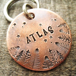 Hand Stamped Pet ID Tag - Personalized Pet/Dog Tag - Dog Collar Tag - Engraved Dog Tag - Handstamped Pet Tag - Copper  Dog Tag