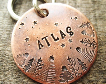 Hand Stamped Pet ID Tag - Personalized Pet/Dog Tag - Dog Collar Tag - Engraved Dog Tag - Handstamped Pet Tag - Copper  Dog Tag