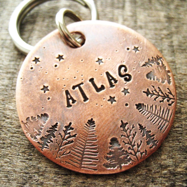 Hand Stamped Pet ID Tag - Personalized Pet/Dog Tag - Dog Collar Tag - Engraved Dog Tag - Handstamped Pet Tag - Copper  Dog Tag