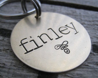 Hand Stamped Pet ID Tag - Personalized Pet/Dog Tag - Dog Collar Tag - Engraved Dog Tag - Handsatmped Pet Tag - Dog Tag