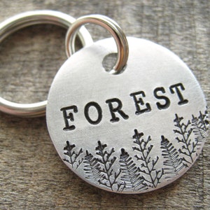 Tree Dog Tag, Pet ID Tag, Dog tag, Personalized Dog Tag,  Hand stamped pet tag,  Pet tag, Outdoor dog tag, Custom name tag