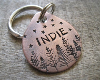Hand Stamped Pet ID Tag - Personalized Pet/Dog Tag - Dog Collar Tag - Engraved Dog Tag - Handsatmped Pet Tag - Copper  Dog Tag
