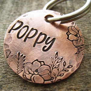 Hand Stamped Pet ID Tag - Personalized Pet/Dog Tag - Dog Collar Tag - Engraved Dog Tag - Handsatmped Pet Tag - Copper  Dog Tag