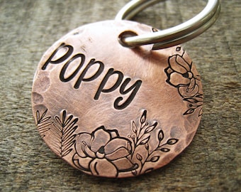 Hand Stamped Pet ID Tag - Personalized Pet/Dog Tag - Dog Collar Tag - Engraved Dog Tag - Handsatmped Pet Tag - Copper  Dog Tag