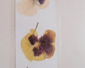 Bookmark with pressed pansies, blue tassel, horse charm. Bookmark, Handmade bookmark, pressed purple and yellow flowers bookmark, Satet