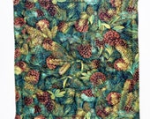 Pine Cone Table Topper or Quilted Hot Pad: Pine Cone Decor Insulated Pot Holder can also be an Insulated Mug Rug. Winter or Holiday Decor