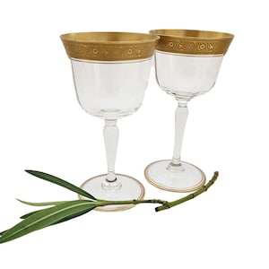 Vintage Tiffin-Franciscan Rambler Rose Clear Liquor Cocktail Glasses–Set of 2–Stem 14196, Narrow Optic, 1930–1967/Elegant Glassware