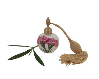 Vintage Aynsley Perfume Atomizer – Chelsea Flowers Bone China, Brass Tassel