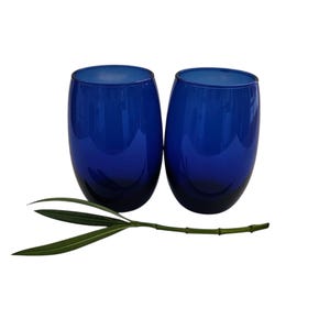 Vintage Cobalt Blue Wine/Water Glasses Set of TwpVintage Stemware Cobalt Blue Set of Two/Blue Wedding Toast/Sweetheart Table/Blue Table