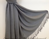 9 GREY PASHMINAS - any color - shawls - grey pashmina - grey scarf - grey shawl - wedding gift - scarf - shawl - gift - gray scarf