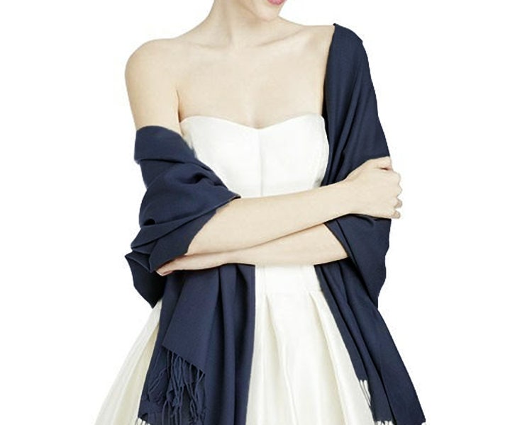 fur shawl navy