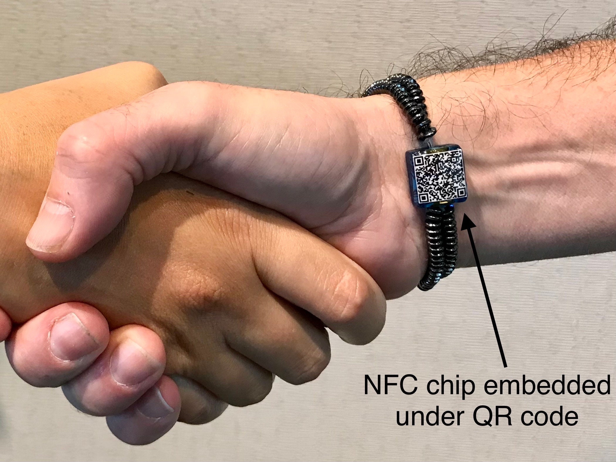 Elastic Custom Professional NFC and QR Code Bracelet for Men and