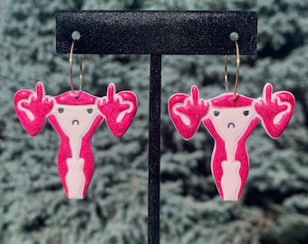 FUterus Earrings, Necklace, Magnet for Women’s Rights, Pro Choice