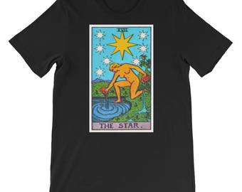 The Star Tarot Card Short-Sleeve Unisex T-Shirt Meditation Gift Tee Shirt