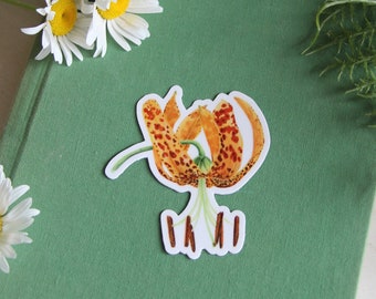 Humboldt Lily Watercolor Vinyl Sticker- Wildflower Sticker, Floral Stickers, Wildflower Art, Botanical Stickers