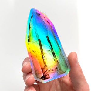 Holographic Watercolor Citrine Vinyl Sticker- Crystal Sticker, Holographic Sticker, Rainbow Sticker