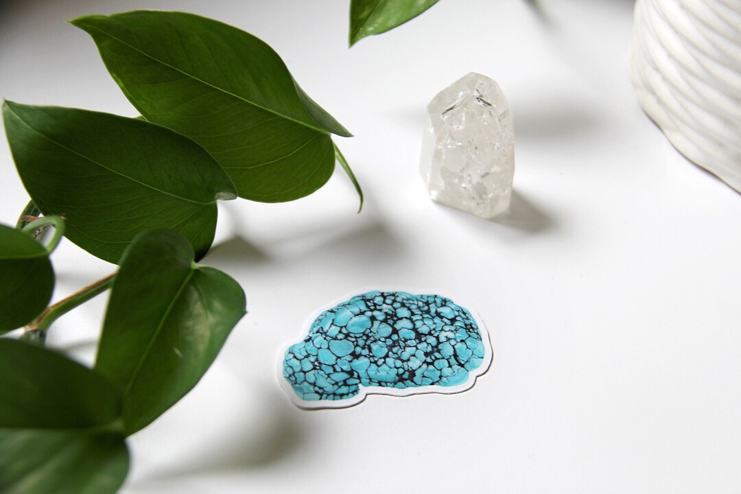 Sticker Turquesa Turquoise Watercolor Vinyl Sticker- Crystal Sticker, Mineral Sticker ...