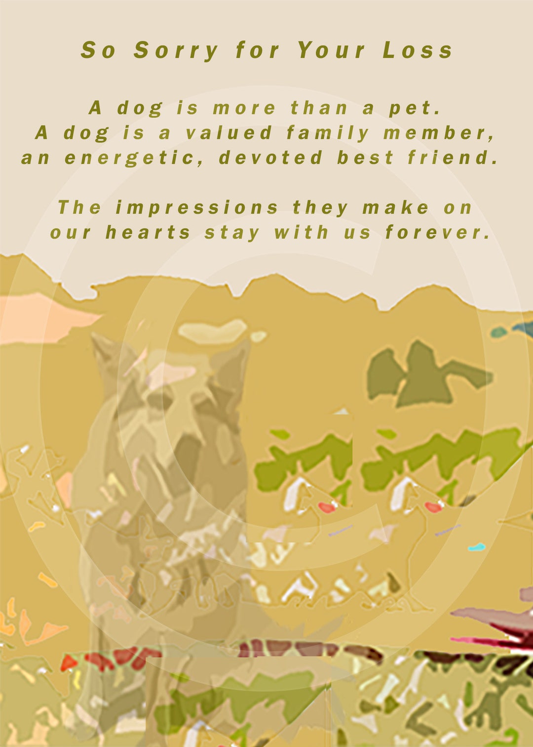 Pet Loss Printable Card Animal Dog Condolences Dog - Etsy