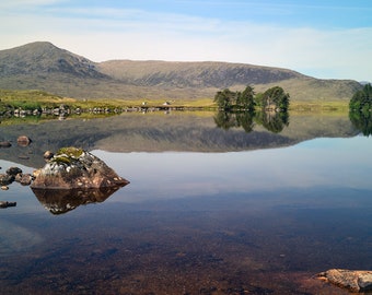 Loch Ossian, original fine art photography, print, photo, 8x12, landscape, mountain, sky, united kingdom, nature, outdoors